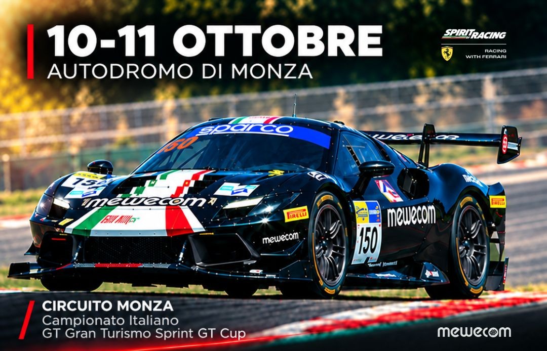 MEWECOM AL FIANCO DI EDOARDO BORELLI NELLA SFIDA FINALE DEL CAMPIONATO ITALIANO GT CUP A MONZA